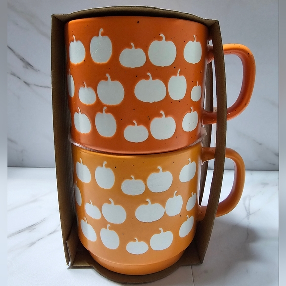 Sheffield Home Other - Sheffield Home stackable ceramic pumpkin print mugs